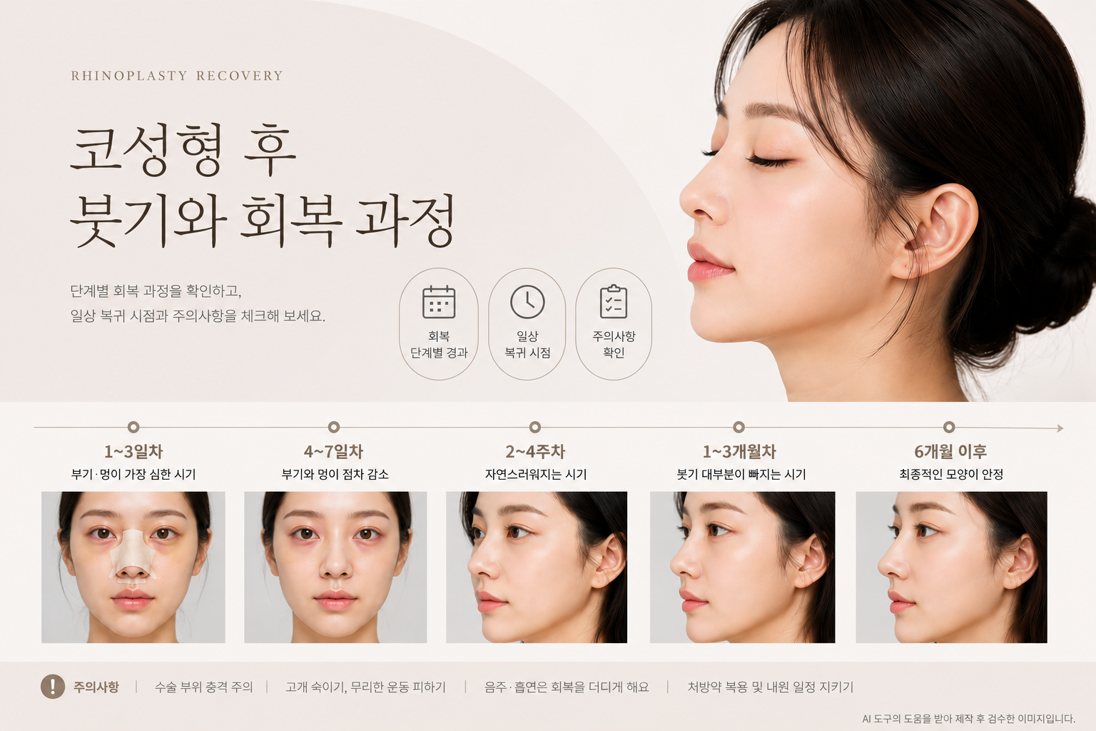 코성형 회복 과정, 단계별로 어떻게 달라지나요