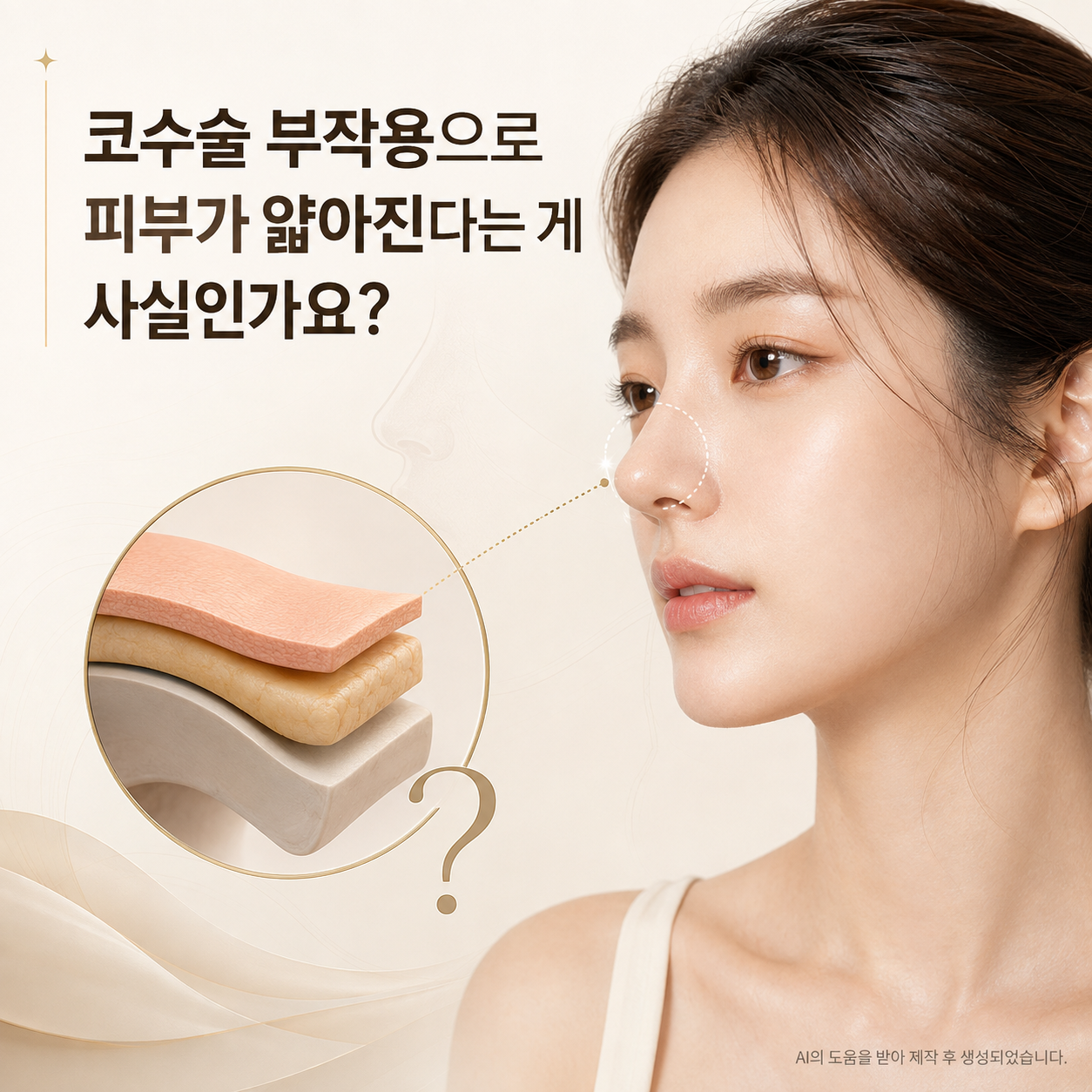 코수술 부작용으로 피부가 얇아진다는 게 사실인가요?