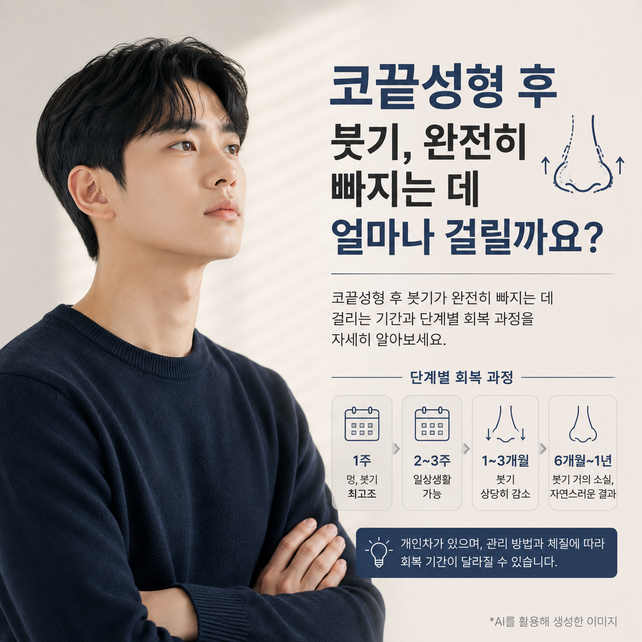 코끝성형 후 붓기, 완전히 빠지는 데 얼마나 걸릴까요?