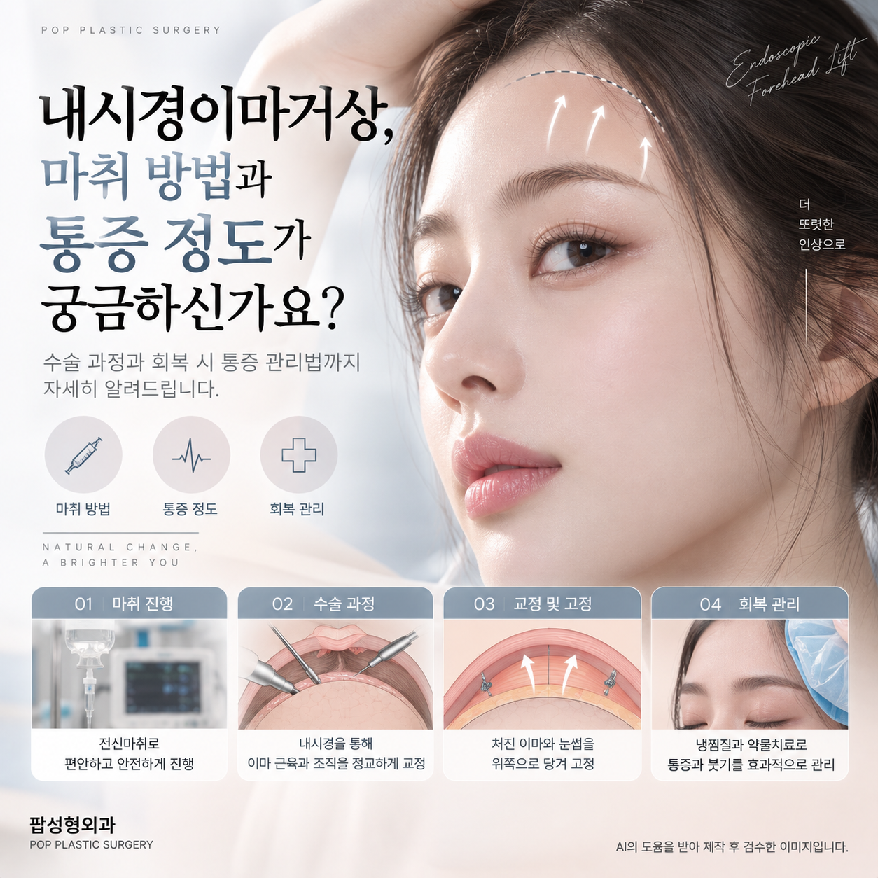 내시경이마거상, 마취는 어떻게 하고 통증은 얼마나 심한가요?