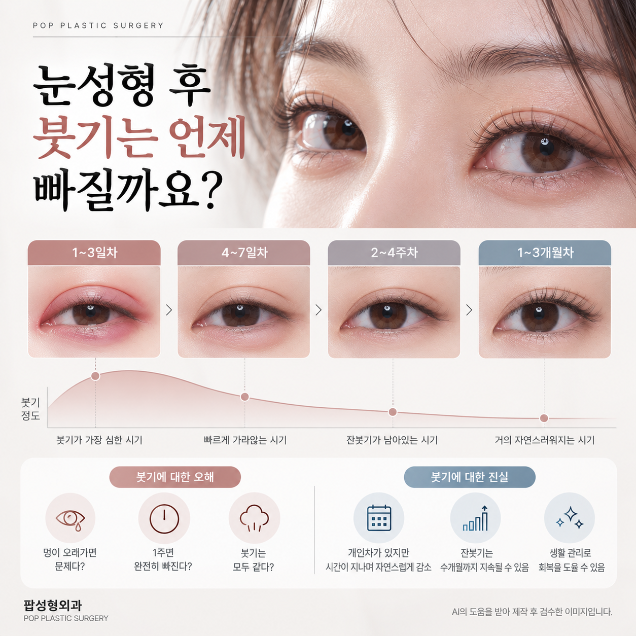 눈성형 후 붓기, 언제 빠질까요? 오해와 진실