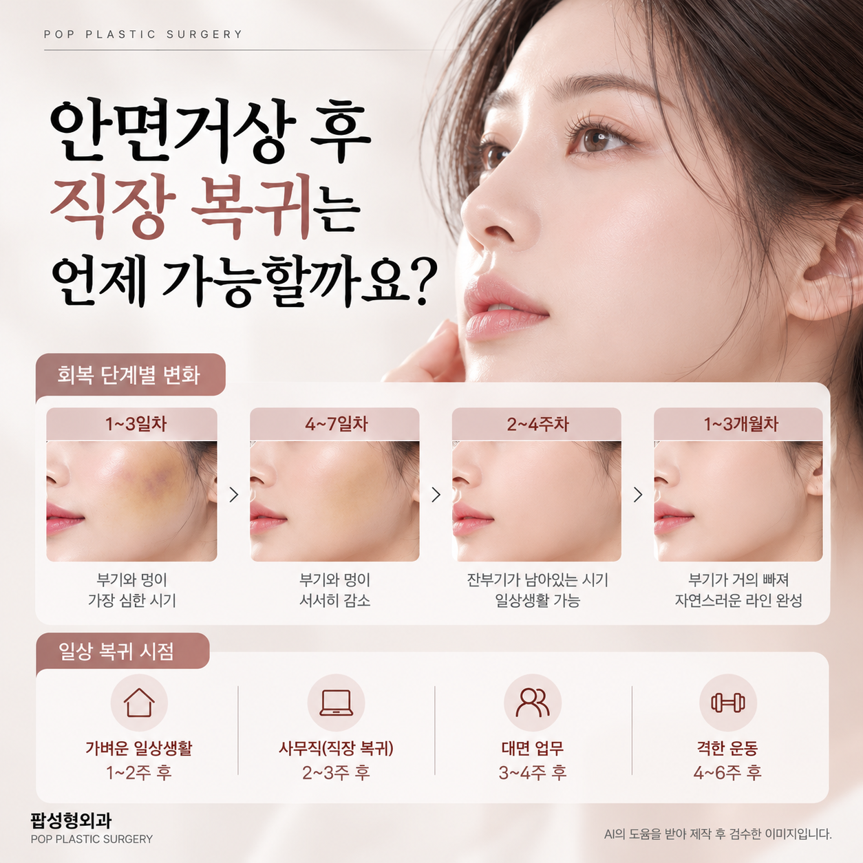 안면거상 회복기간, 직장 복귀는 언제부터 가능할까요?
