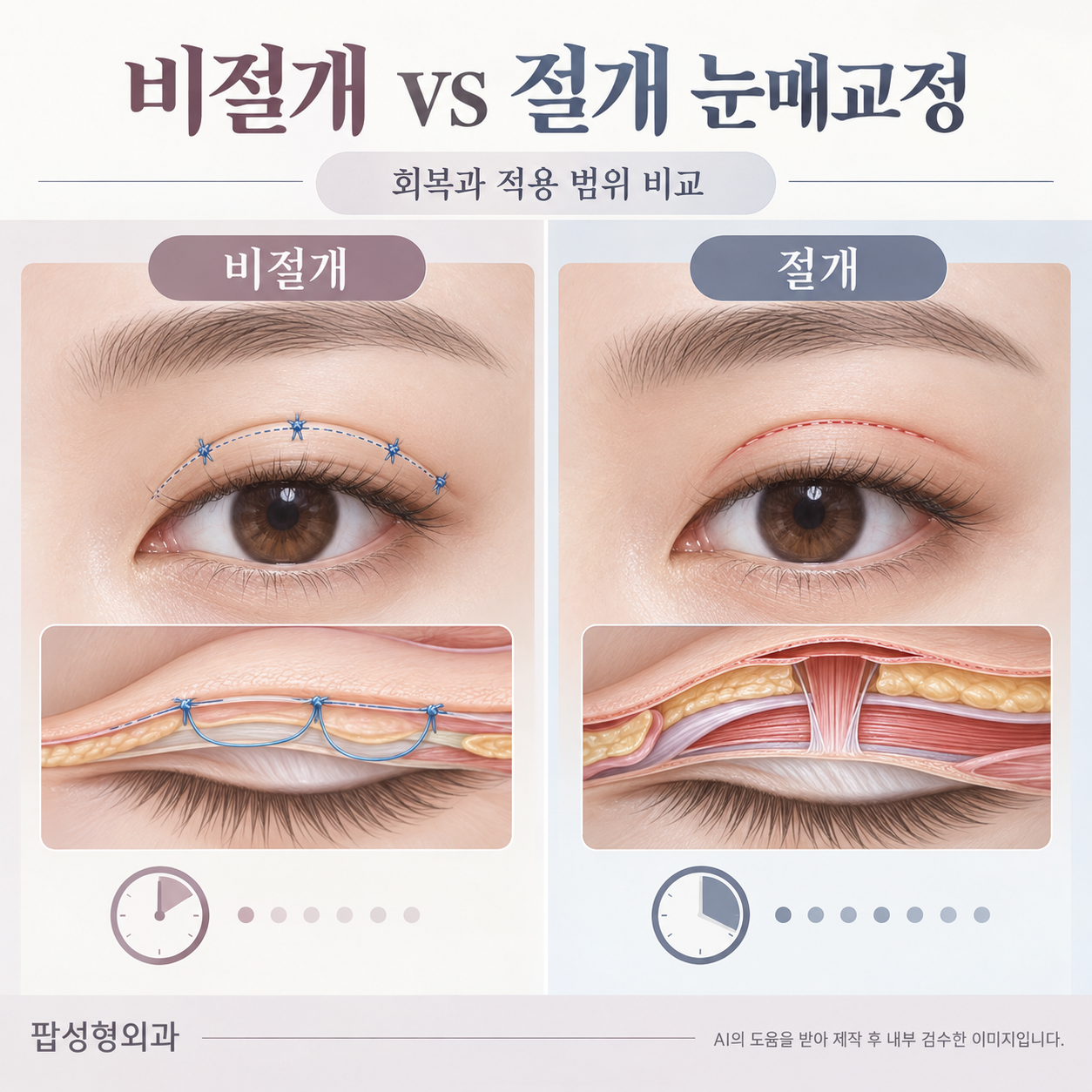 비절개 눈매교정과 절개 눈매교정, 차이가 뭘까요?
