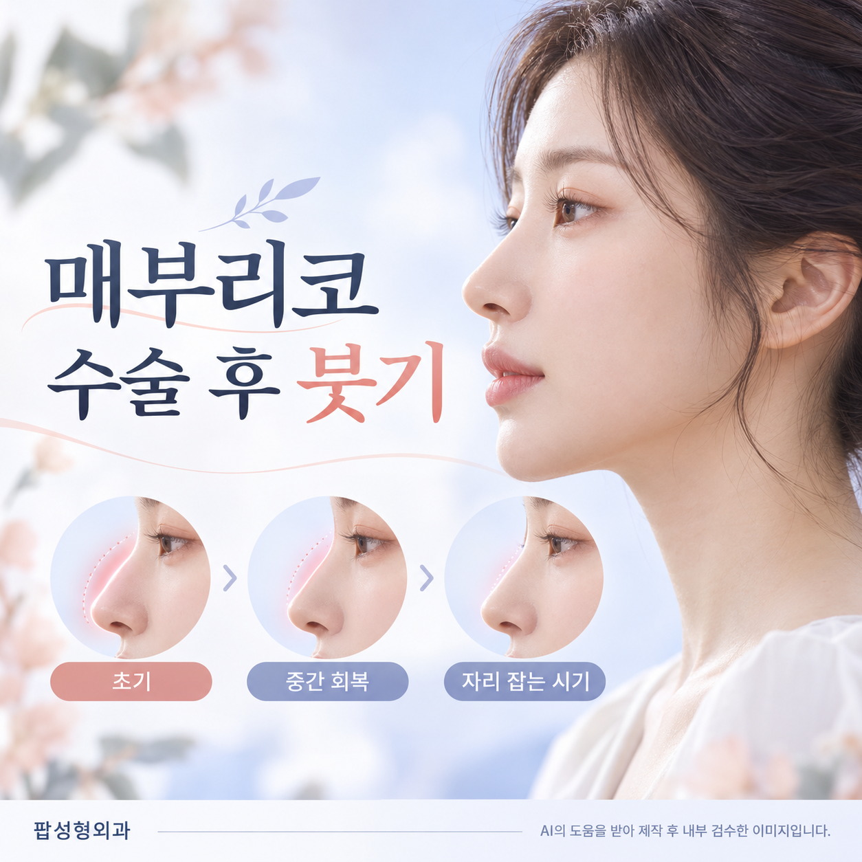 매부리코 수술 후 붓기가 완전히 빠지는 데 얼마나 걸리나요?