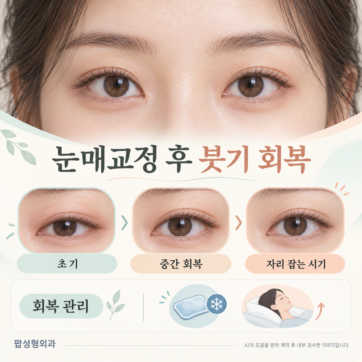 눈매교정 후 붓기가 완전히 빠지는 데 얼마나 걸리나요?