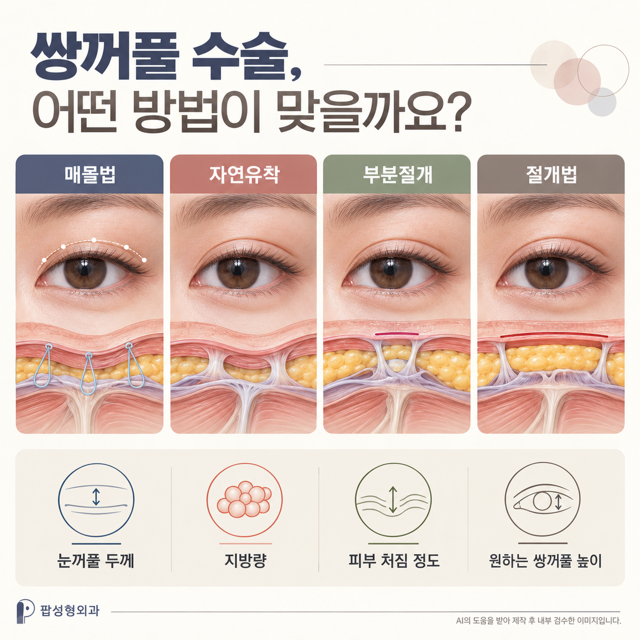 쌍꺼풀 수술 종류 총정리, 내 눈엔 뭐가 맞을까요?