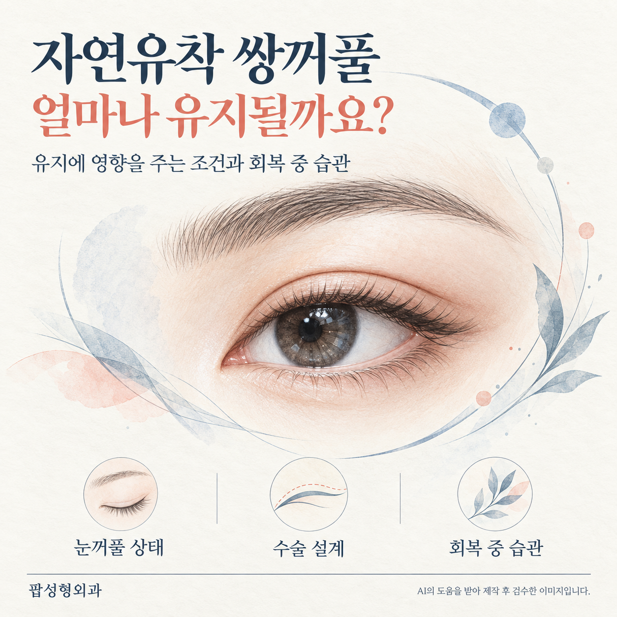 자연유착 쌍꺼풀 유지기간, 오래 가는 눈과 빨리 풀리는 눈의 차이