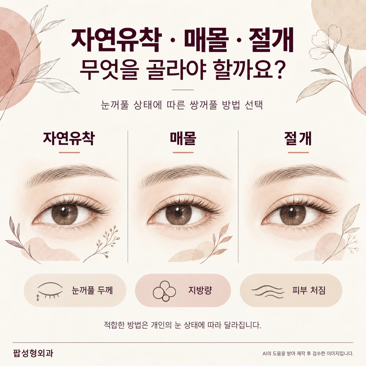 자연유착 vs 매몰 vs 절개, 내 눈꺼풀 두께로 고르는 법