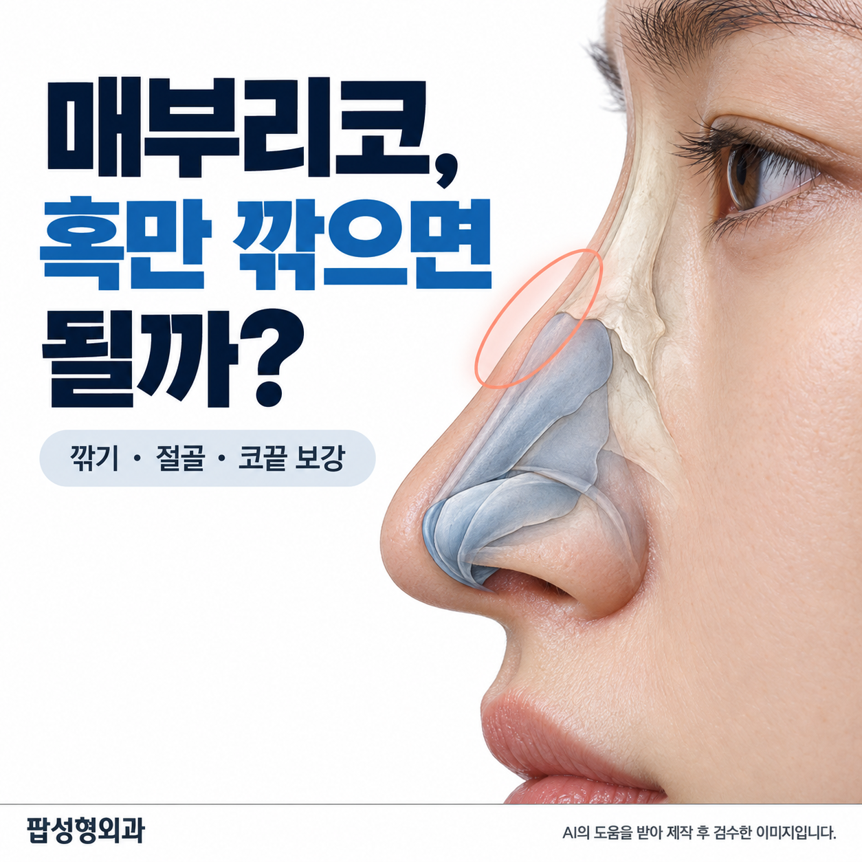매부리코 수술, 깎기만 하면 될까? 방법별 차이와 회복 기간