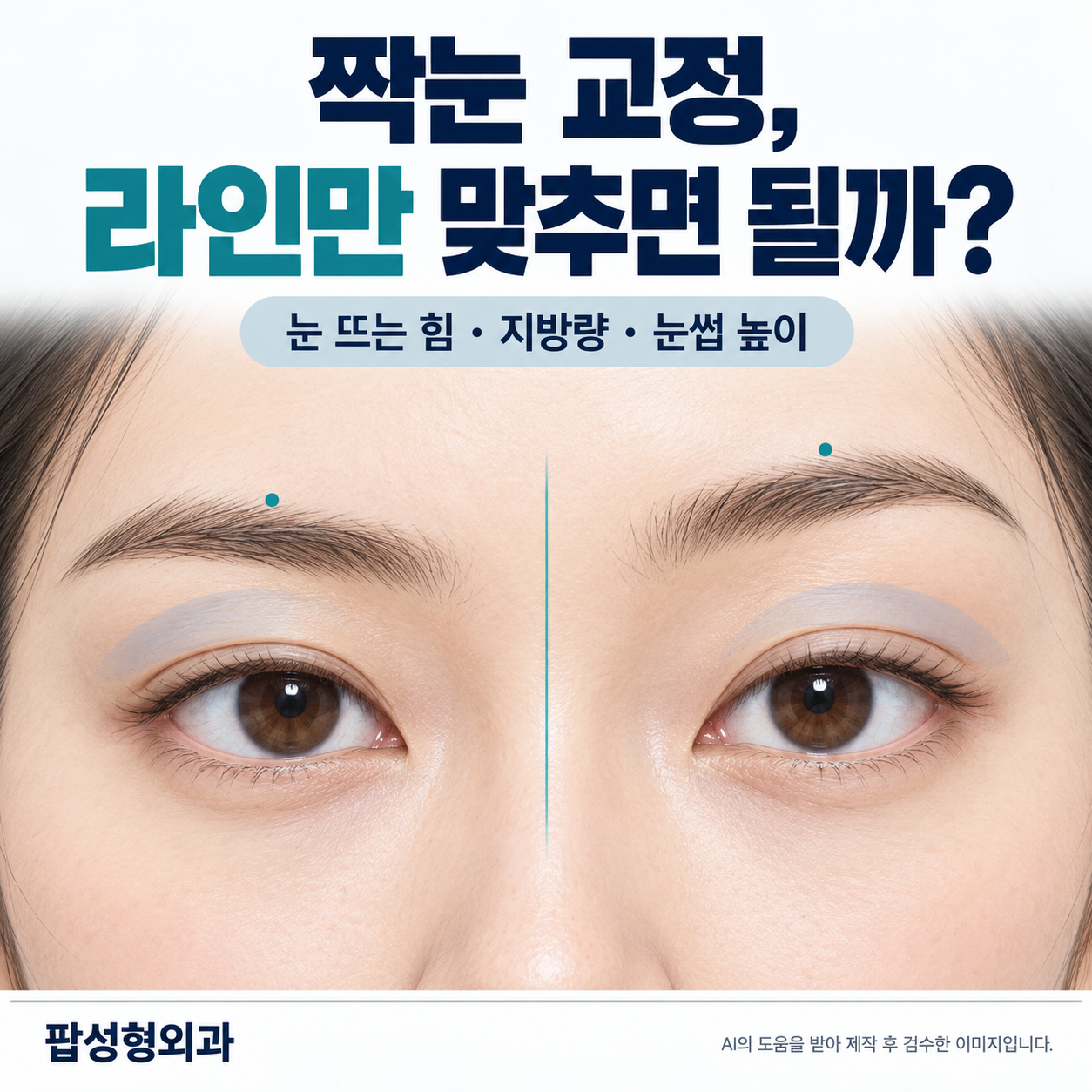 짝눈 교정, 쌍꺼풀 라인만 맞추면 될까? 눈 뜨는 힘부터 봐야 하는 이유