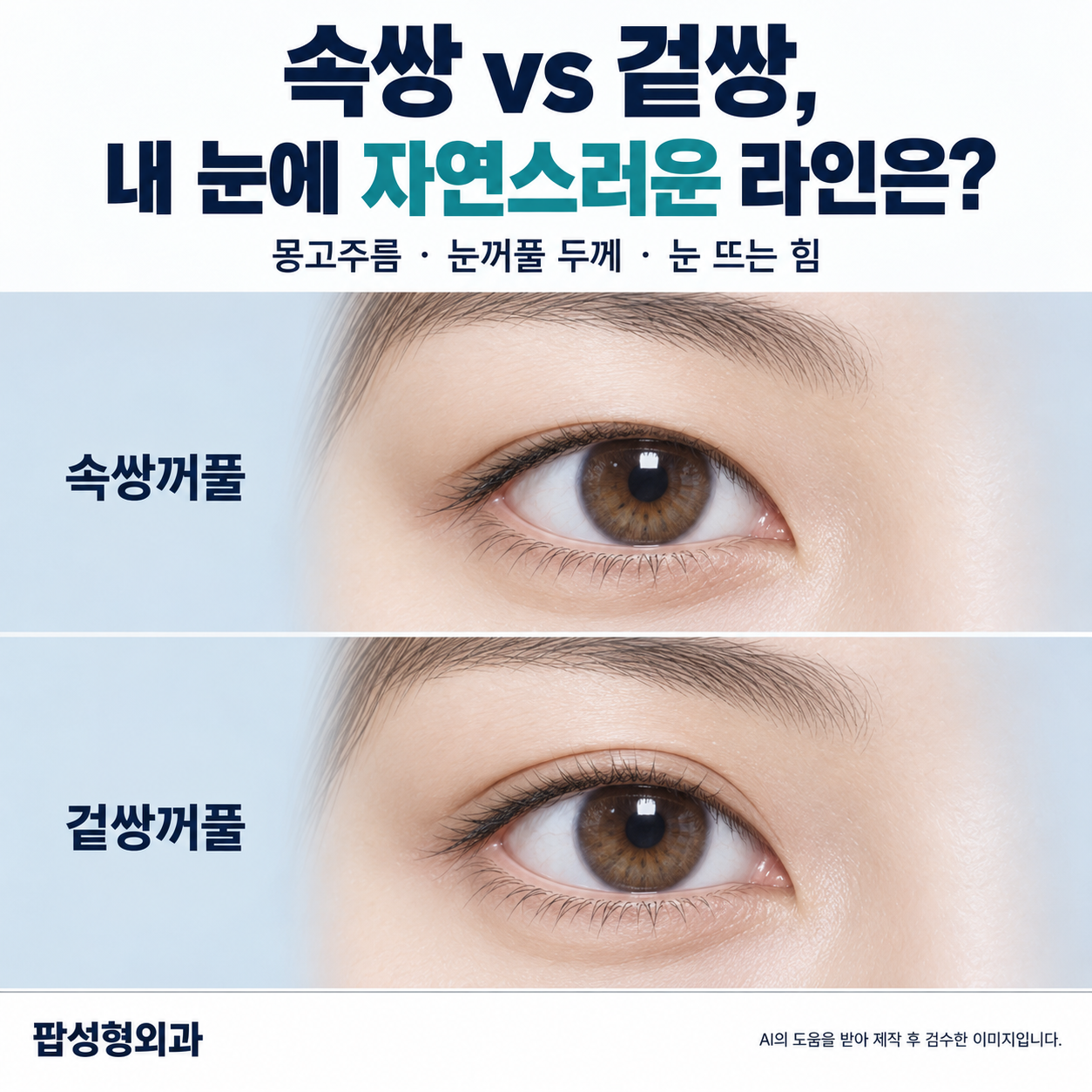 속쌍꺼풀 vs 겉쌍꺼풀, 내 눈에 자연스러운 라인 고르는 법