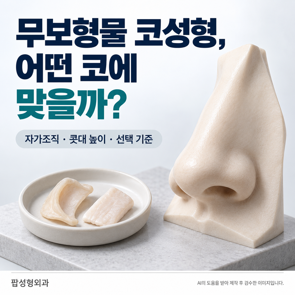 무보형물 코성형, 어떤 코에 가능할까? 자가조직만으로 되는 경우와 한계