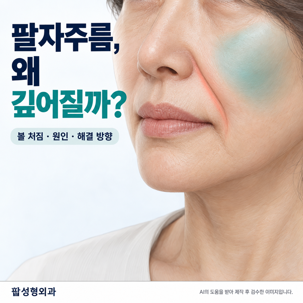 팔자주름이 깊어지는 진짜 원인, 피부가 아니라 볼이 내려와서예요