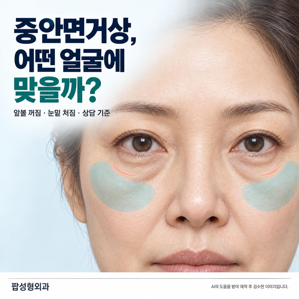 중안면거상, 앞볼 꺼짐과 눈밑 처짐이 함께 있다면 고려할 수술