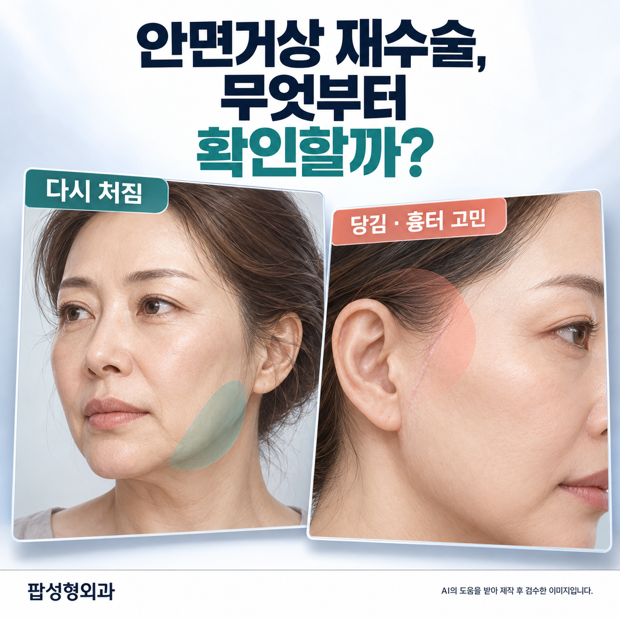 안면거상 재수술, 다시 처졌거나 어색해졌다면 언제 어떻게?