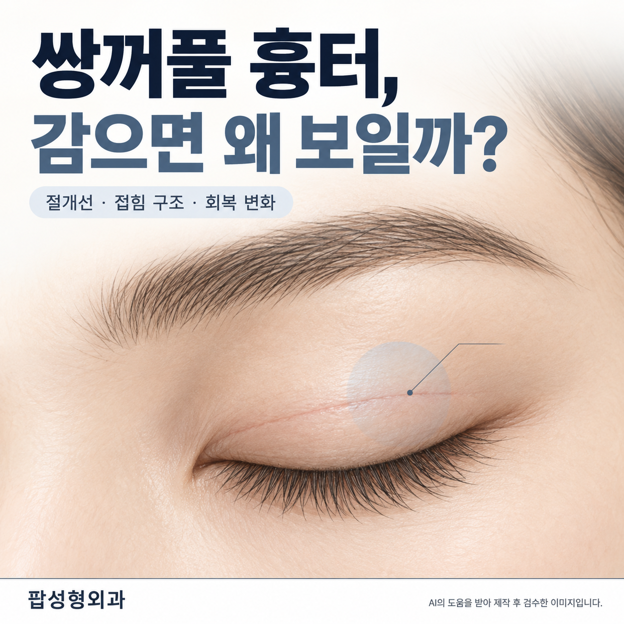 쌍꺼풀 흉터, 눈 감았을 때 보이는 이유와 시기별 변화