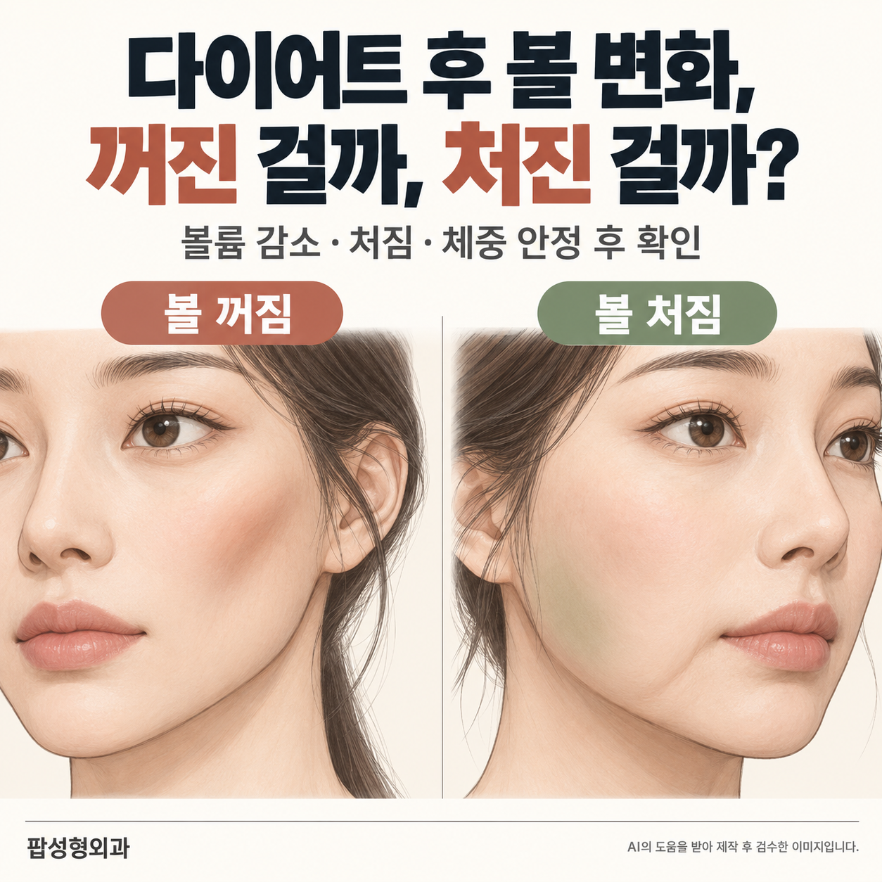 다이어트 후 볼처짐, 살이 빠져서일까 처져서일까?
