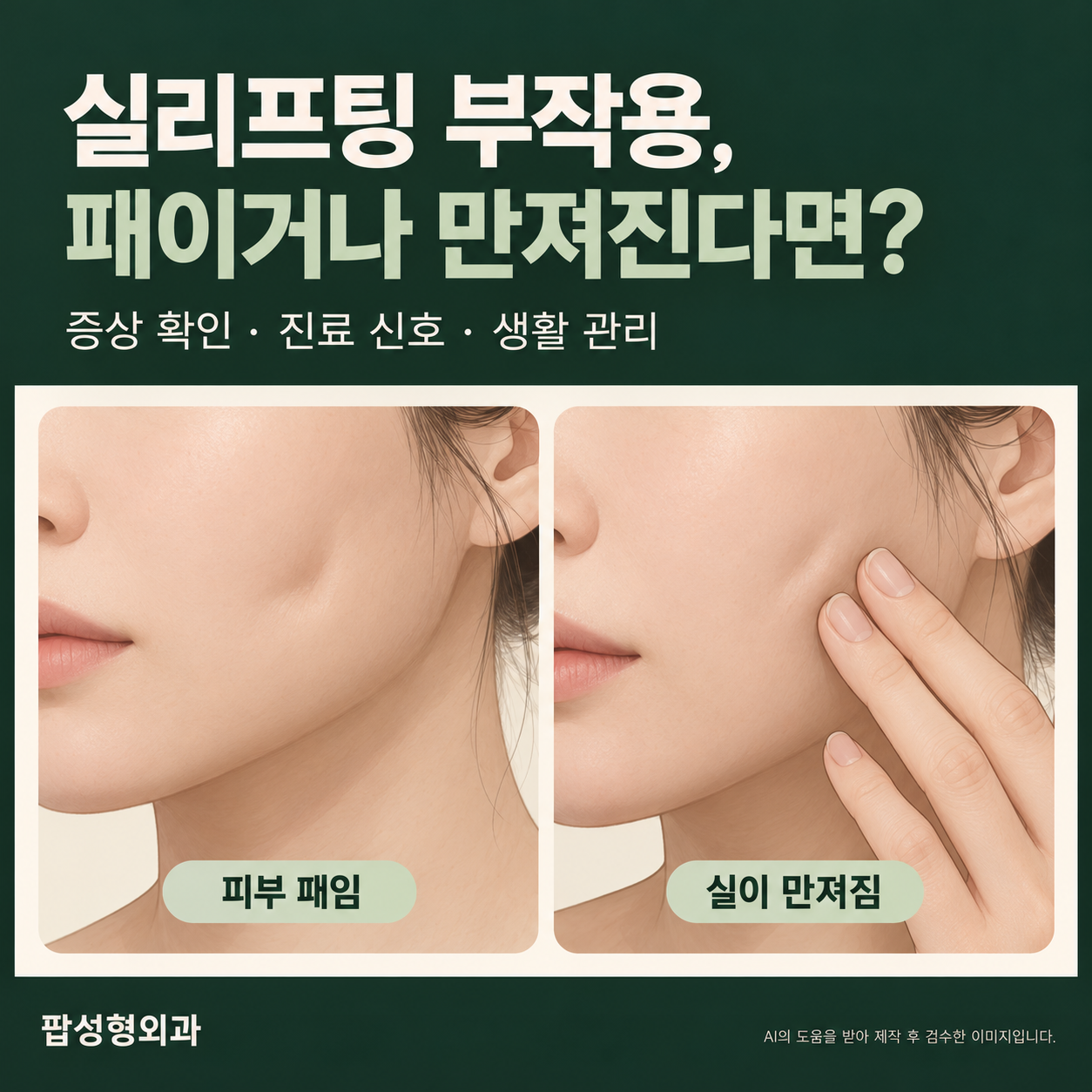 실리프팅 부작용, 피부가 패이거나 실이 만져진다면 어떻게 할까?