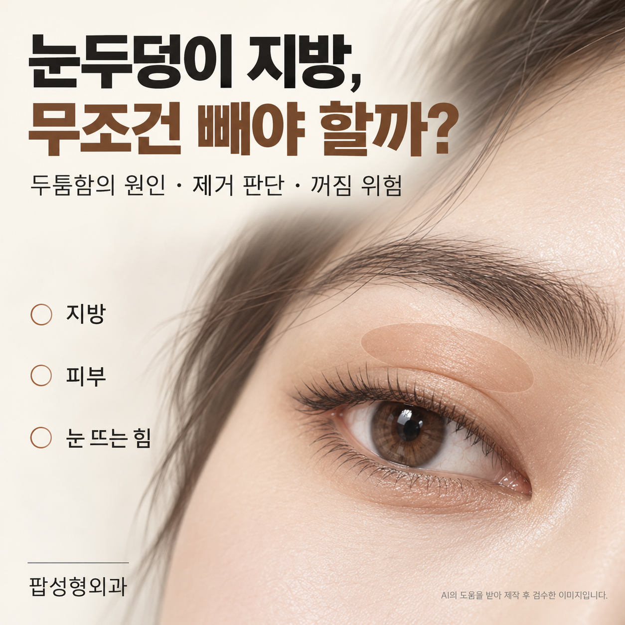 눈두덩이 지방, 빼면 얇아질까 나중에 꺼질까?